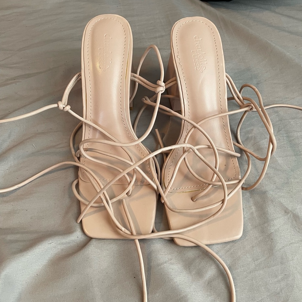 Nude Bloch Strap Heels